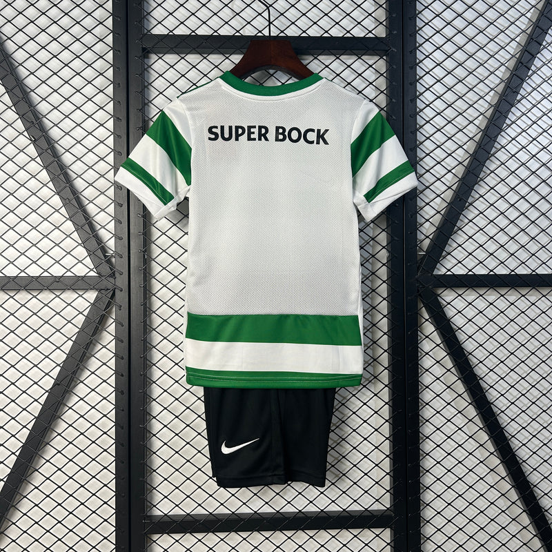 KIT INFANTIL DO SPORTING 25/26 VERDE E BRANCO
