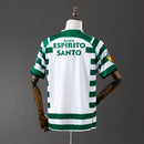 Camiseta vintage de aficionado del Sporting 03/04, verde y blanca