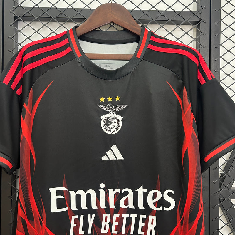 CAMISOLA DO BENFICA 25/26 PRETO E VERMELHO EDIÇÃO ESPECIAL